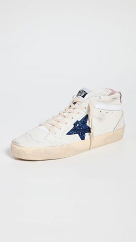 Mid Star Leather Upper Glitter Star Sneakers